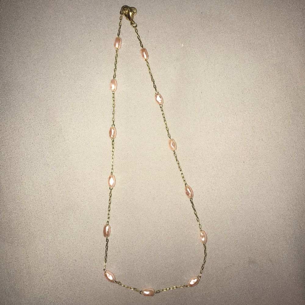 BEST OFFER !!!! Gold necklace with Pink Stones Choker Style